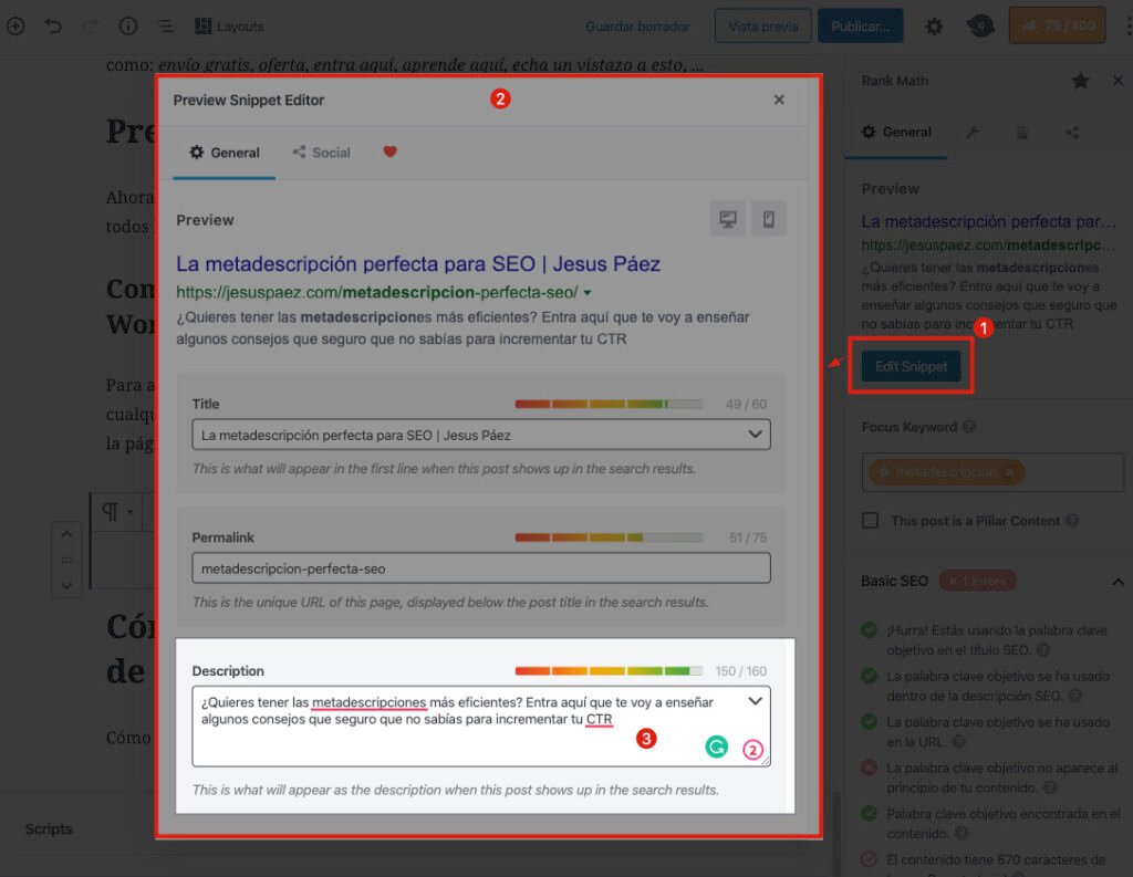 Como añadir una metadescripcion en WordPress