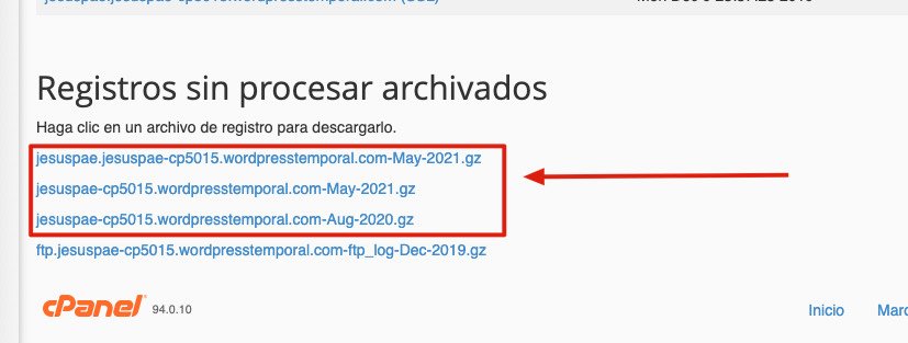 Archivos de logs en cPanel