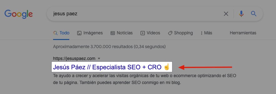 Ejemplo de título SEO o meta title