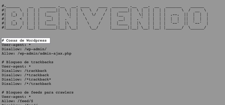 Comentario dentro del robots.txt de jesuspaez.com