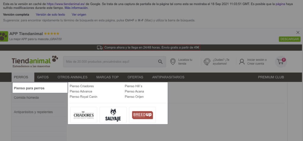 Enlaces no ofuscados en la caché de Google