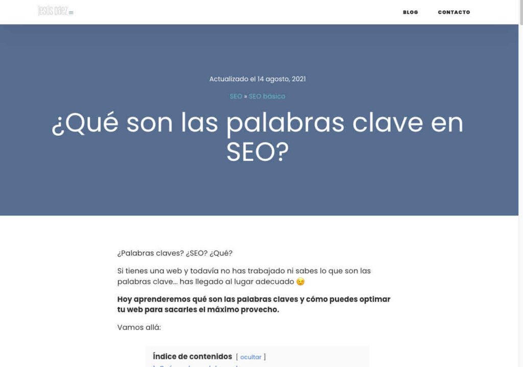 Above the fold de un post