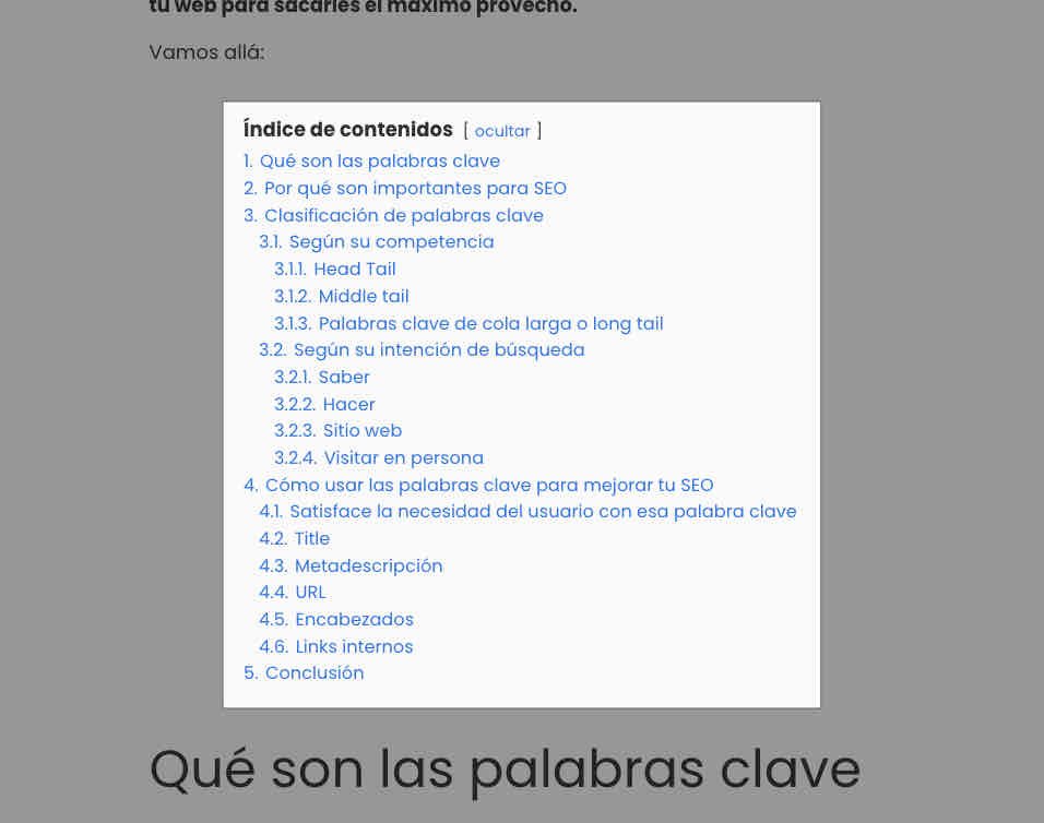 Ejemplo de tabla de contenido para evitar el pogo sticking