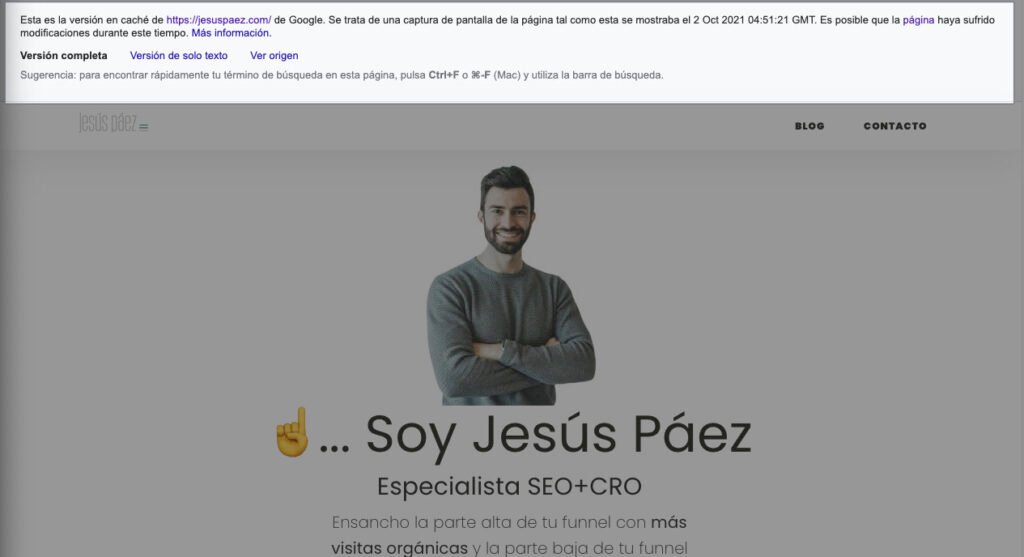 Ejemplo del uso del operador cache en jesuspaez.com