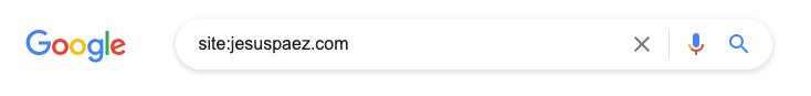 Ejemplo usando operadores de Google en el buscador (site)