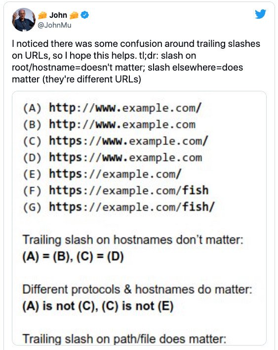 John Mueller destaca la importancia del slash en la URL