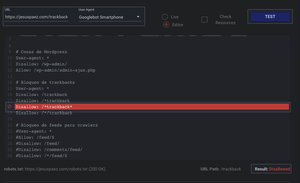 Herramienta para probar que directiva está bloqueando la URL en el robots.jpg